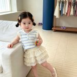 【73-100cm】トップス ベビー セーラー 折り襟 ボーダー - 画像 (4)