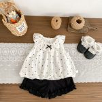 【73-120cm】セットアップ 女の子 可愛い ドット ブラウス＆パンツ - 画像 (5)
