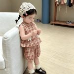 【73-100cm】ベスト&パンツ ベビー オシャレ チェック - 画像 (4)