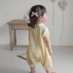 【66-90cm】ロンパース ベビー シンプル リネン オールインワン - 画像 (5)