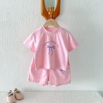 【80-130cm】2点セット 女の子 韓国雰囲気 リボン プリント - 画像 (11)