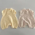 【66-90cm】ロンパース ベビー シンプル リネン オールインワン - 画像 (3)