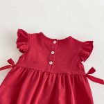 【66-90cm】ロンパース ベビー イチゴ柄 レッド - 画像 (9)