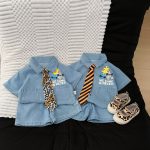 【73-120cm】セットアップ ベビー ネクタイ付き デニム - 画像 (7)