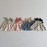 【66-90cm】トップス ベビー 紐付き キャミソール ワンピース風 - 画像 (2)