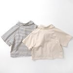 【80-130cm】ポロシャツ キッズ服 ベーシックボーダーor無地 - 画像 (7)