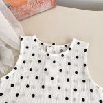 【73-120cm】 セットアップ 女の子 ドットノースリーブ - 画像 (8)