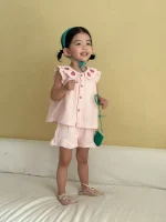 【80-150cm】セットアップ 女の子 リンクコーデリネン - 画像 (16)