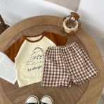 【73-100cm】半袖Tシャツ＆ショートパンツセット ベビー 恐竜 プリント - 画像 (9)