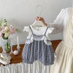 【66-90cm】セットアップ ベビー レース チェック柄 - 画像 (4)