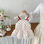 【73-100cm】ワンピース ベビー ドット柄 チュール切り替え - 画像 (4)
