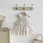 【80-130cm】ワンピース 女の子 犬柄 フリル かわいい - 画像 (4)