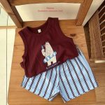【73-120cm】セットアップ ベビー ストライプ カートゥーン - 画像 (4)