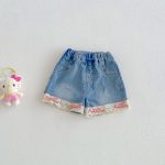 【73-100cm】トップスorショートパンツ ベビー 切り替え リボン付き - 画像 (7)