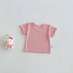 【73-100cm】トップスorショートパンツ ベビー 切り替え リボン付き - 画像 (6)