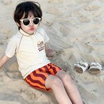 【90-140cm】水着 カジュアル ストライプ セパレートスイムウェア - 画像 (5)