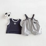 【66-90cm】セットアップ ベビー 配色 熊柄 カートゥーン - 画像 (3)