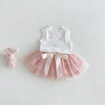 【73-100cm】ベストorスカート ベビー リボン付き チュール - 画像 (3)