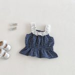 【73-100cm】トップスorスカート ベビー キャミソール チェック柄 - 画像 (6)