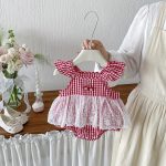 【66-90cm】ロンパース ベビー 切り替え フリルスリーブ - 画像 (3)