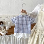 【73-100cm】トップスorショートパンツ ベビー チェック柄 薄手 - 画像 (7)