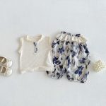 【73-100cm】セットアップ ベビー 花柄 フリル 韓国風 - 画像 (3)
