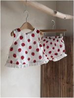 【73-100cm】セットアップ ベビー フリル ノースリープ - 画像 (4)