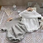 【66-90cm】ロンパース ベビー 無地 カジュアル ゆったり - 画像 (2)