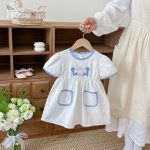 【80-130cm】ワンピース 女の子 アップリケ カートゥーン - 画像 (6)