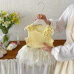【73-100cm】トップスorスカート ベビー リボン付き スウィート - 画像 (5)