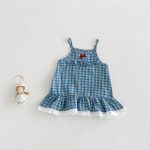 【73-100cm】ワンピース ベビー チェック柄 キャミソール - 画像 (2)