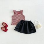【73-100cm】ベストorスカート ベビー ボーダー柄 かわいい - 画像 (4)