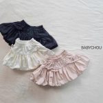 【73-120cm】スカート ベビー リボン付き フリル 無地 - 画像 (2)