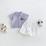 【73-100cm】トップスorショートパンツ ベビー チェック柄 薄手 - 画像 (4)