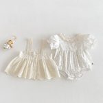 【66-90cm】セットアップ ベビー 花柄 レース ファッション - 画像 (4)