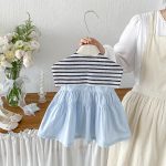 【73-100cm】ワンピース ベビー セーラーカラー シンプル - 画像 (4)