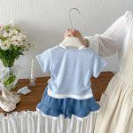 【73-100cm】半袖Ｔシャツorショートパンツ ベビー ドット柄 レイヤード - 画像 (6)
