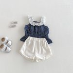 【73-100cm】トップスorスカート ベビー キャミソール チェック柄 - 画像 (3)