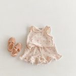 【80-130cm】セットアップ ベビー 女の子 レース ハート - 画像 (6)