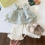 【73-120cm】トップスorパンツ ベビー トレンド ストライプ - 画像 (2)