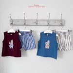 【73-120cm】セットアップ ベビー ストライプ カートゥーン