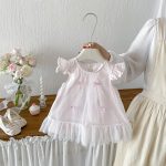 【73-100cm】ワンピース ベビー リボン 韓国風 スウィート - 画像 (4)