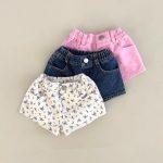 【73-120cm】ショートパンツ ベビー レトロ ファッション - 画像 (2)