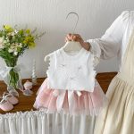 【73-100cm】ベストorスカート ベビー リボン付き チュール - 画像 (6)