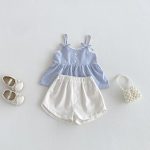 【73-100cm】キャミソールorショートパンツ ベビー リボン付き おしゃれ - 画像 (3)