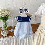 【66-90cm】ロンパース ベビー ノースリープ ストライプ - 画像 (5)
