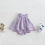 【66-90cm】ロンパース ベビー ローズ ホルターネック - 画像 (2)