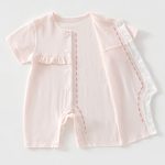 【66-90cm】ロンパース ベビー メロウ フリル 無地 - 画像 (6)