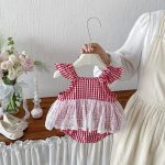 【66-90cm】ロンパース ベビー 切り替え フリルスリーブ - 画像 (4)