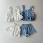 【73-120cm】セットアップ ベビー ノースリープ ファッション - 画像 (2)